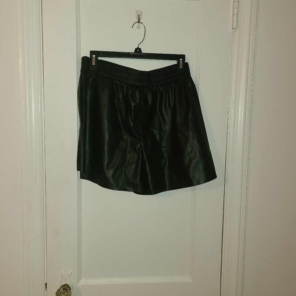 Black Faux leather zara shorts